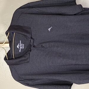 Tommy Bahama Charcoal Gray Striped Polo Shirt XXL